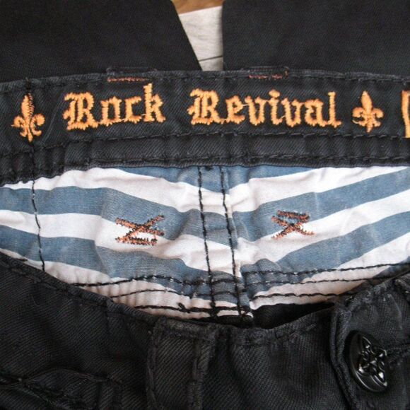 Rock Revival Mens Distressed Wing Embroidered Shorts - Picture 10 of 14